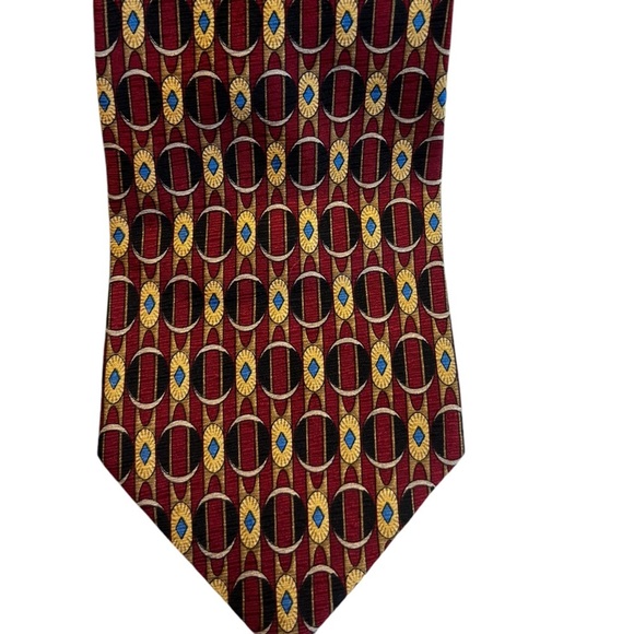 Valentino Cravatte Collection Men’s Geometric Print Silk Tie 65123 - Picture 1 of 4